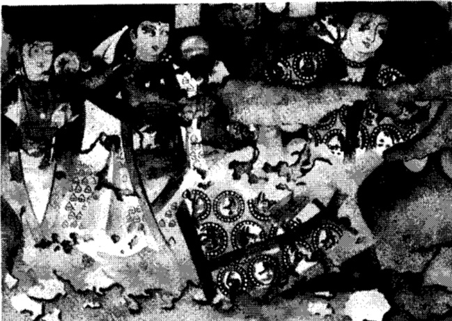 نقاشی دیواری آسیب دیده مربوط به سده پنجم – ششم میلادی از بالالیک تپه